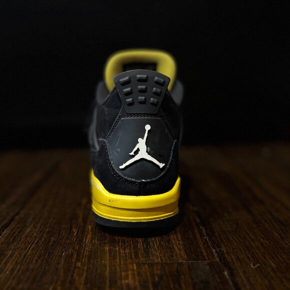 Jordan 4 Yellow Thunders Black and Yellow Sneakers - Picture 5 of 6